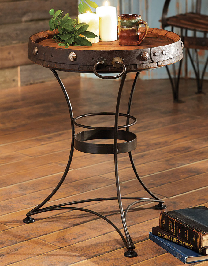Tequila Barrel End Table