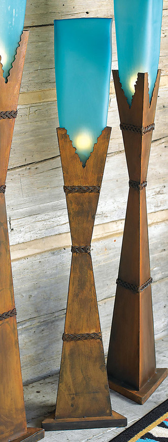 Turquoise Glass Floor Lamp - Small