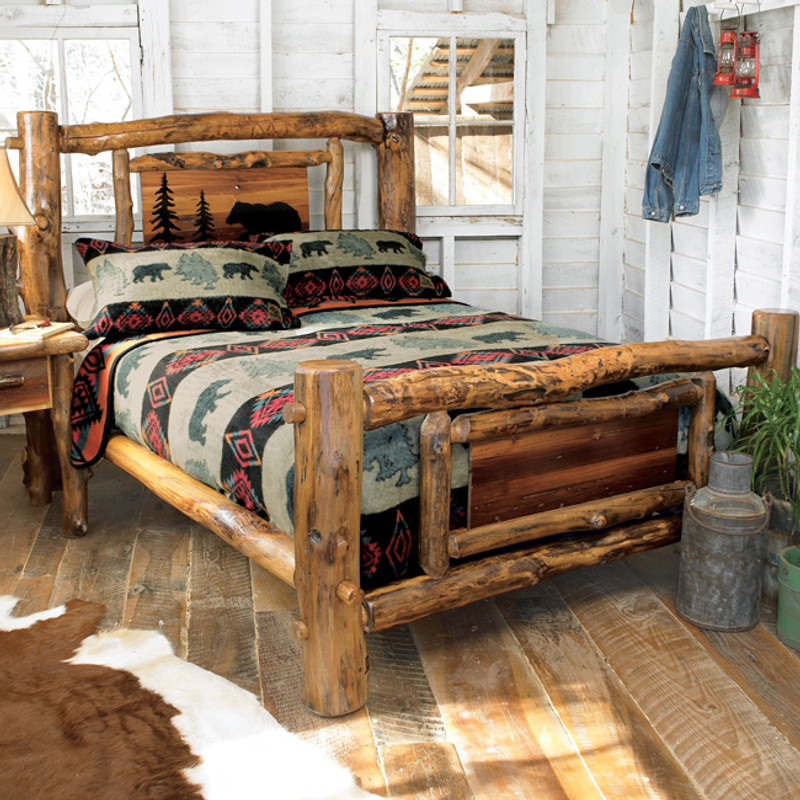 Aspen Creek Log Bear Bed - Full