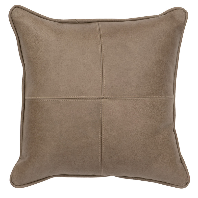 Valiant Leather Accent Pillow with Fabric Back