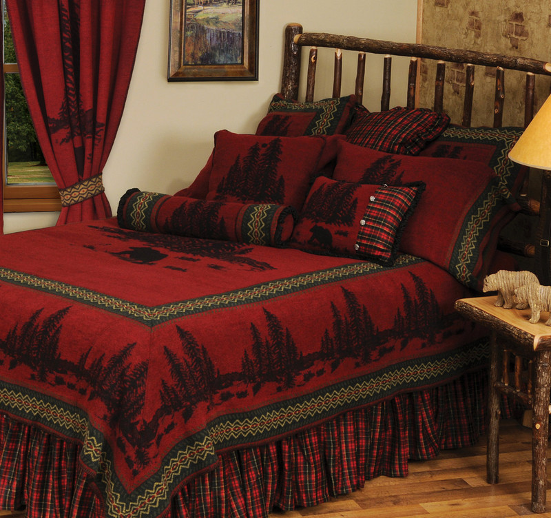 Wooded River Bear 5 Bedspread - Cal King