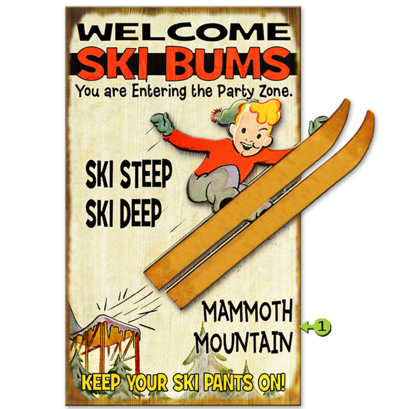 Welcome Ski Bums Personalized Sign - 28 x 48