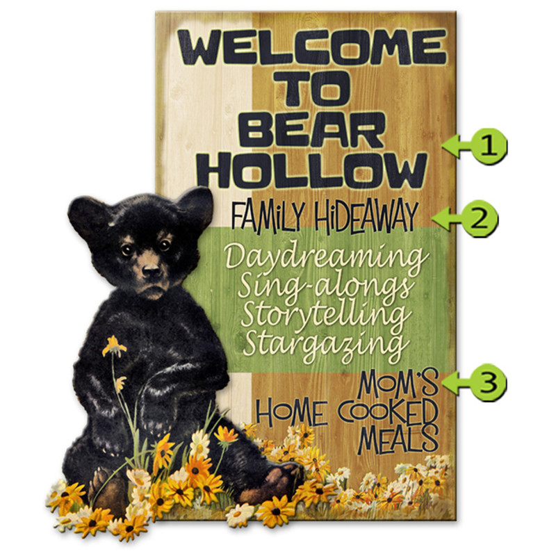 Welcome to Bear Hollow Personalized Sign - 28 x 48