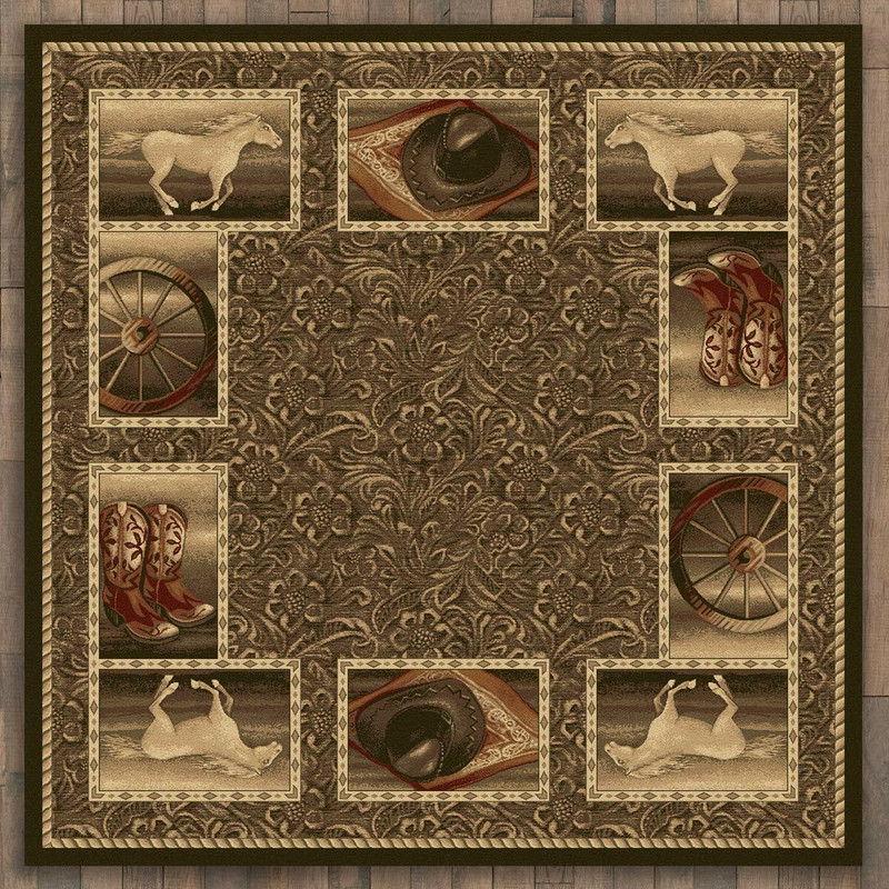 Western Home Rug - 8 Ft. Square
