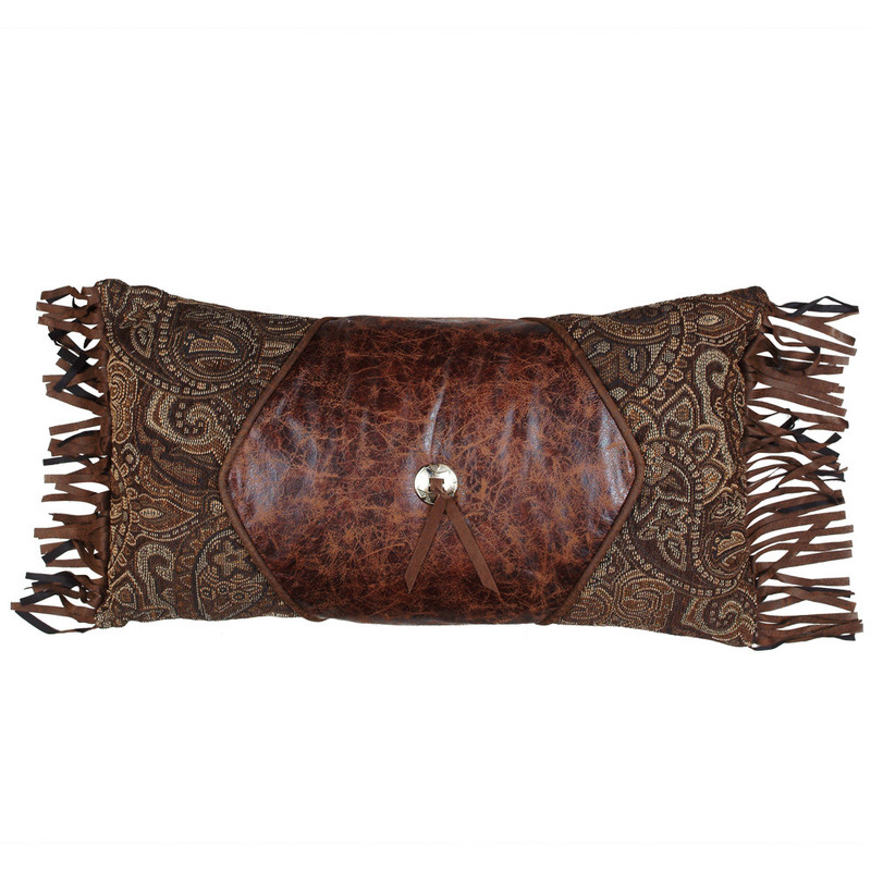 Western Paisley Beaumont Concho Pillow with Fringe