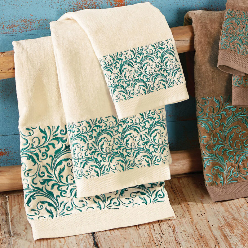 Turquoise outlet towels set