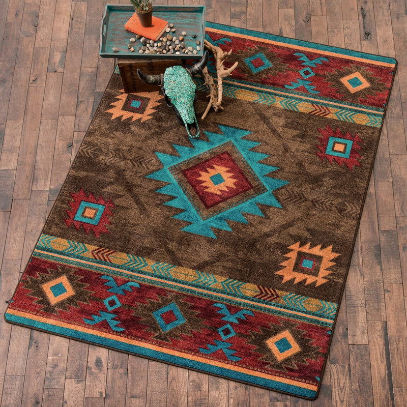 Whiskey River Turquoise Rug - 8 Ft. Round