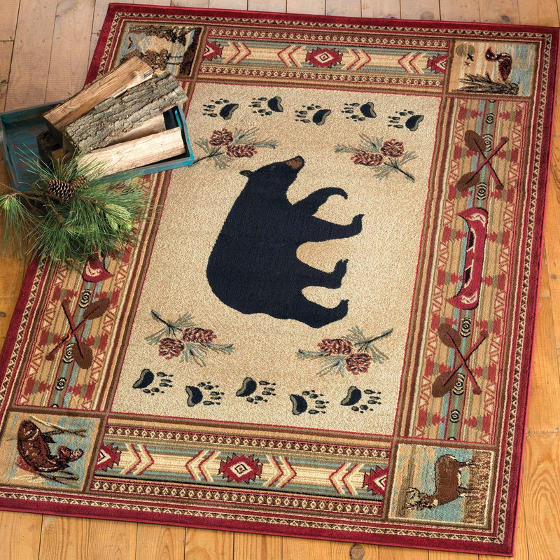 Wooded River Bear Rug - 2 x 8