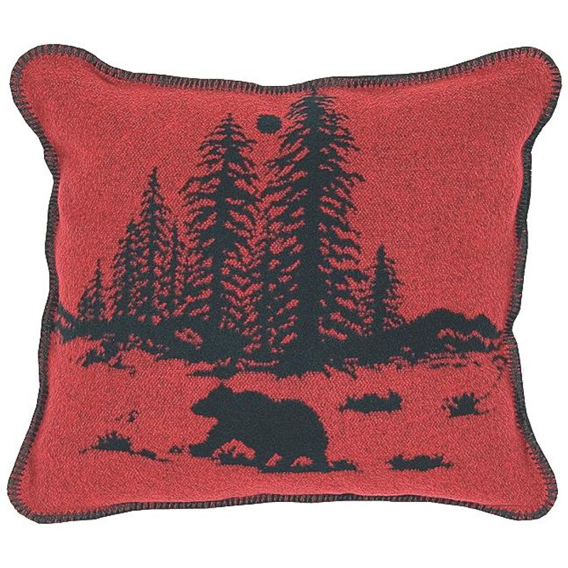 Wooded River Bear 5 Square Pillow
