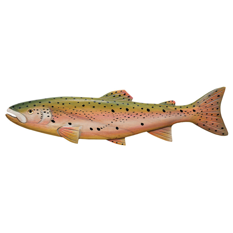 Rainbow River Trout Hand Carved Wall Hanging