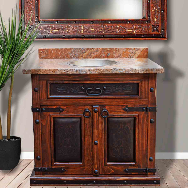 Statesman Tooled Leather Vanity