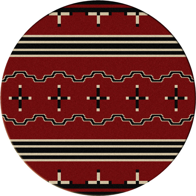 Big Chief Red Rug - 8 Foot Round