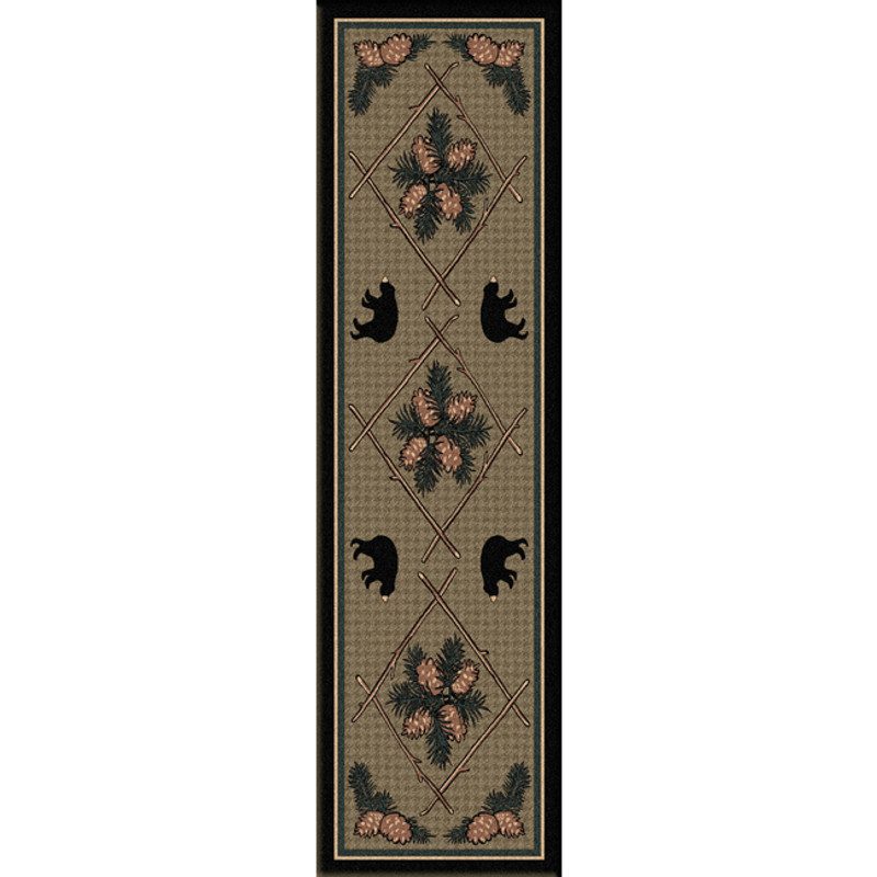 Pinecone & Bears Rug - 2 x 8