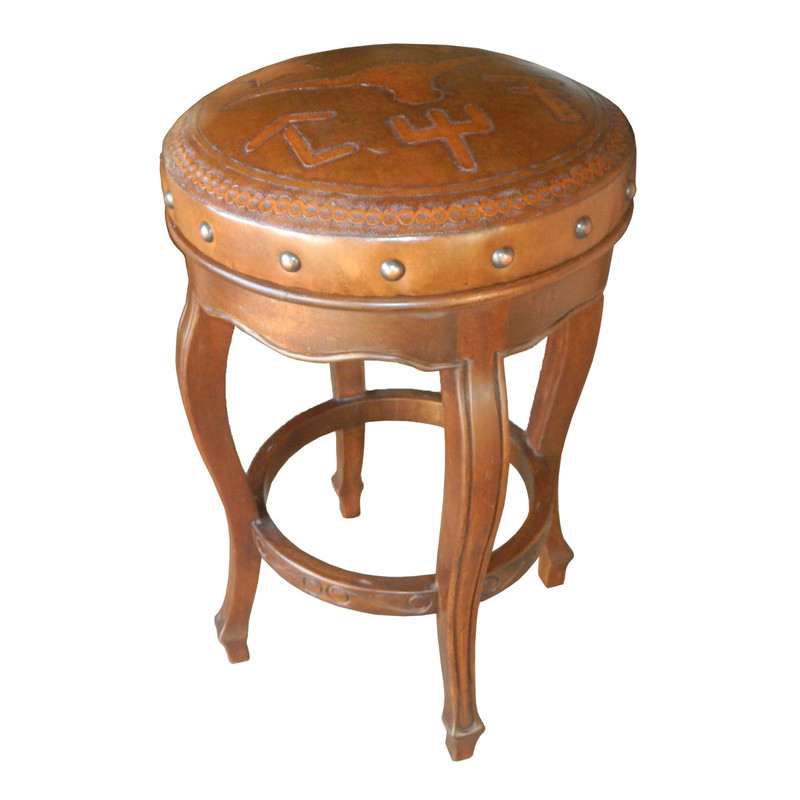 Spanish Heritage Round Barstool - Antique Brown - Set of 2