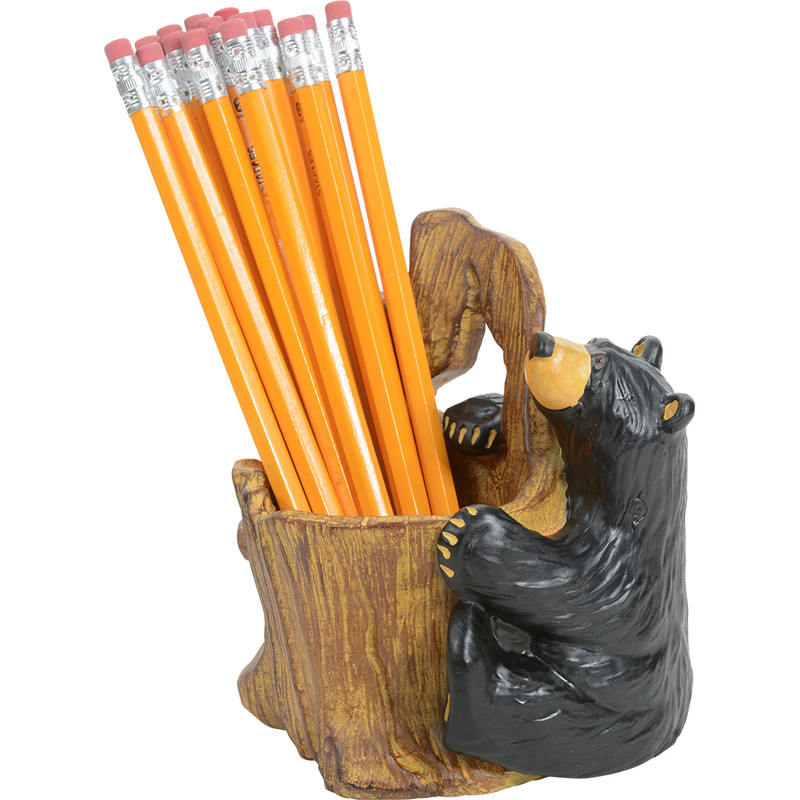 Tree Stump Bear Pencil Holder