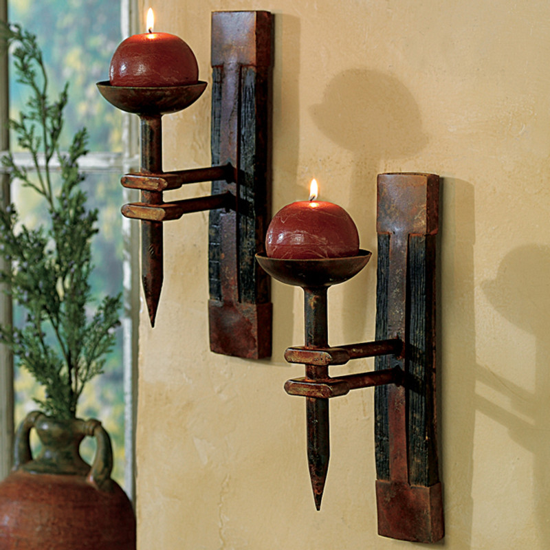Rustic Candle Holders: Tequila Barrel Wall Candle Holder