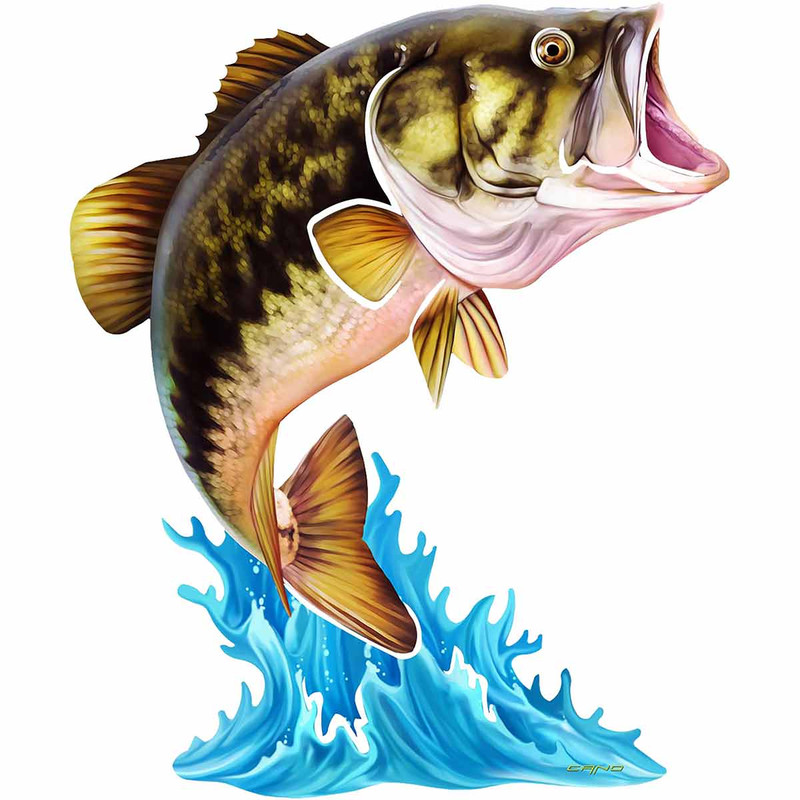 Lively Fins Metal Jumping Bass Wall Art