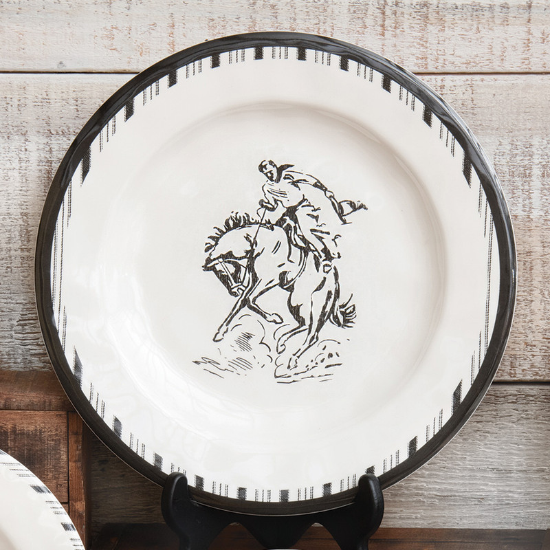 Cowboy Lifestyle Melamine Dinner Plates - Set of 4