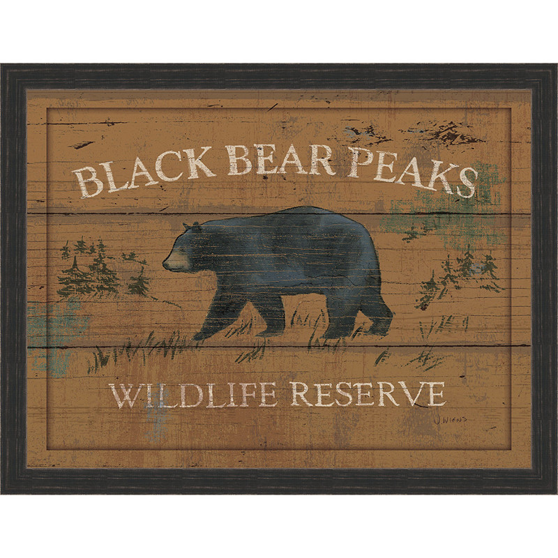 Antique Black Bear Framed Canvas