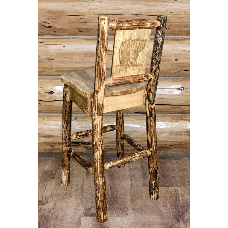 Cascade Barstool with Back - Bear