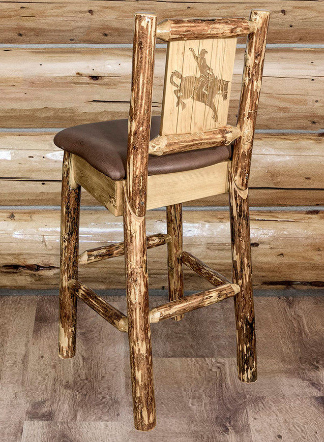 Cascade Counter Stool with Saddle Upholstery and Back - Bronc