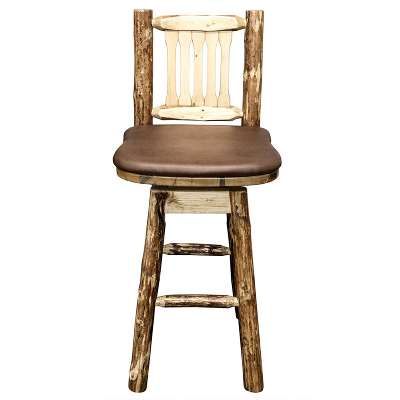 Cascade Swivel Counter Stool - Saddle Upholstery