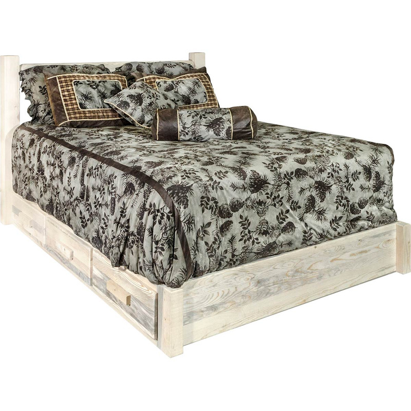 Denver Platform Bed with Storage - King - Lacquered