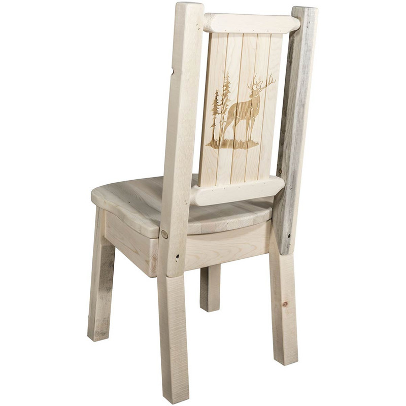 Denver Side Chair with Engraved Elk - Lacquered