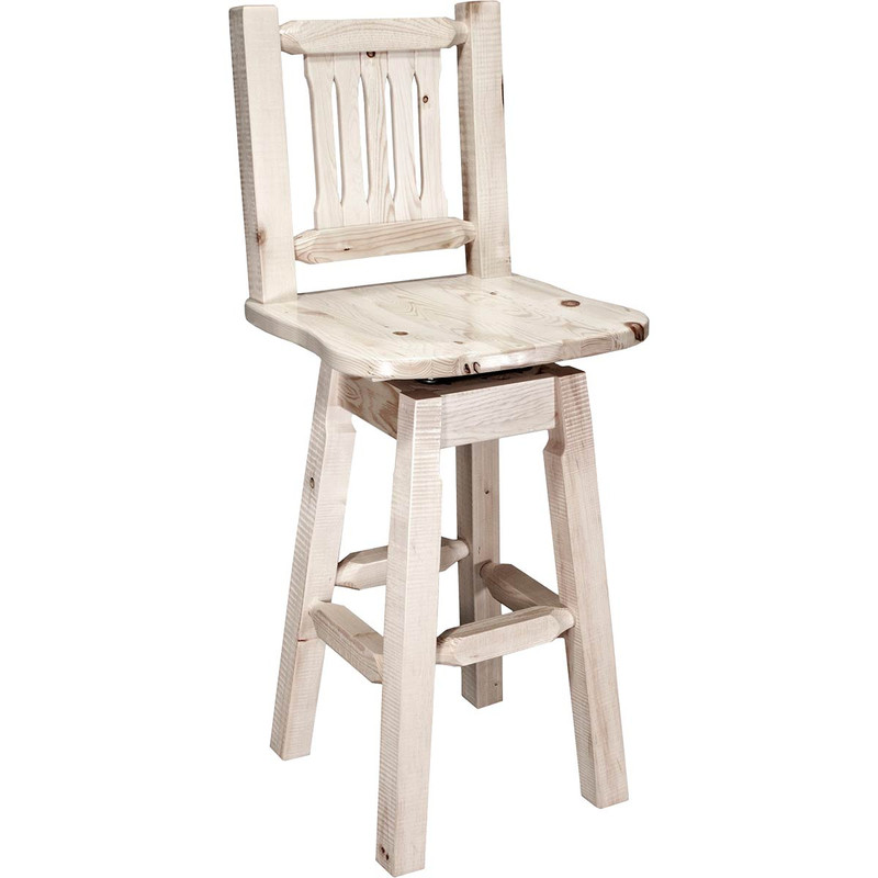 Denver Counter Height Swivel Barstool with Back - Lacquered