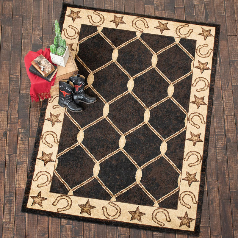 Horseshoe & Star Rug - 2 x 3 | Black Forest Decor