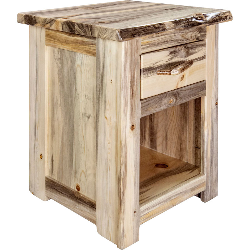 Lima Live Edge 25 Inch Nightstand - Clear Lacquer