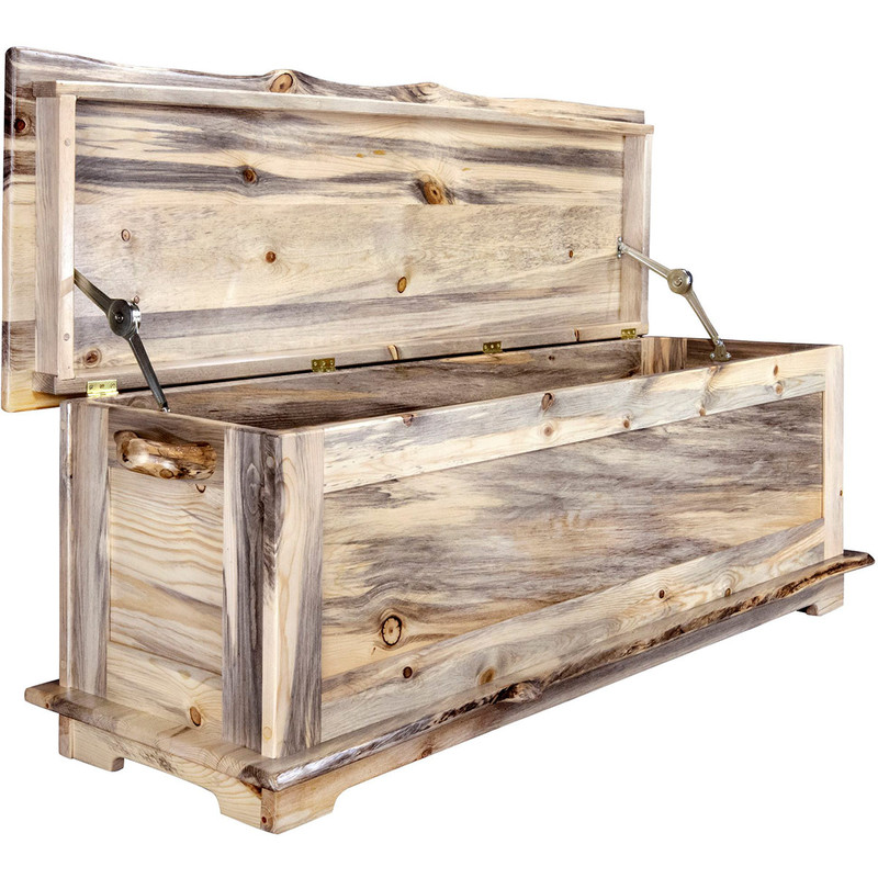 Lima Live Edge 4 Foot Blanket Chest - Clear Lacquer