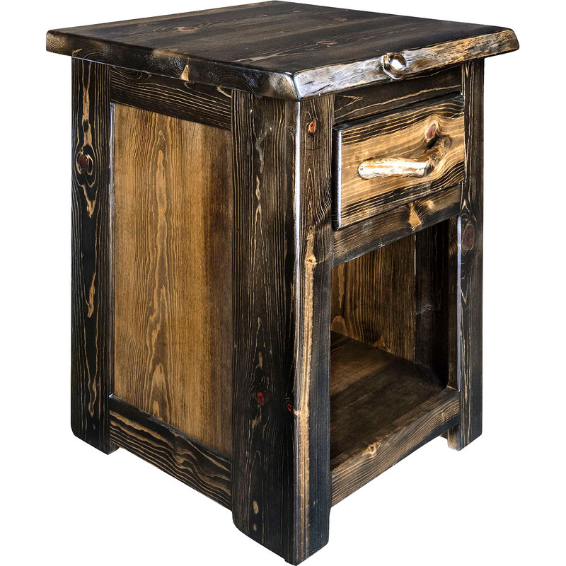 Lima Live Edge 25 Inch Nightstand - Jacobean Stain