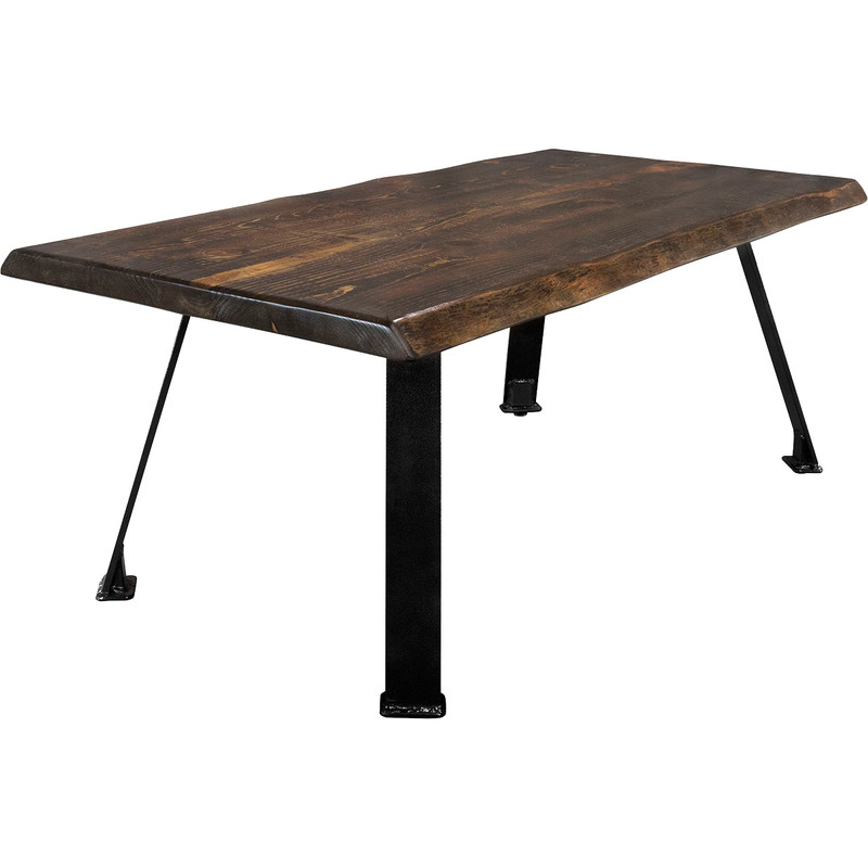 Lima Coffee Table with Blackstone Iron Legs - Jacobean Stain