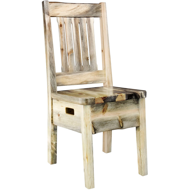 Lima Live Edge 18 Inch Dining Side Chair - Clear Lacquer