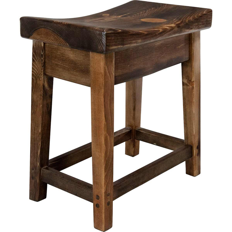 Lima Counter Height Saddle Barstool - Provincial Stain