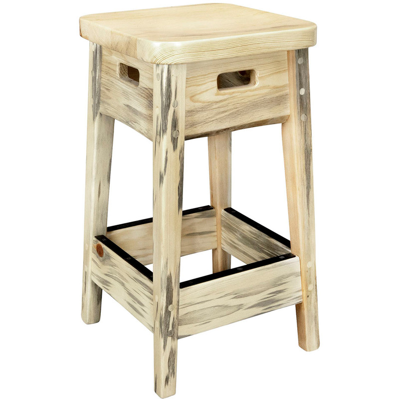Lima 24 Inch Backless Barstool - Clear Lacquer