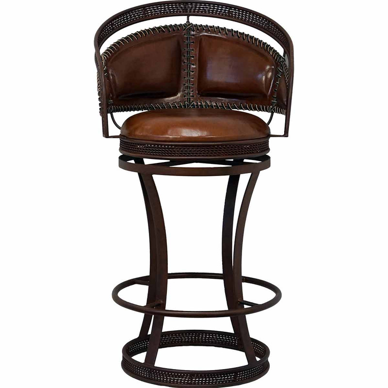 Boseman Leather & Iron Barstool