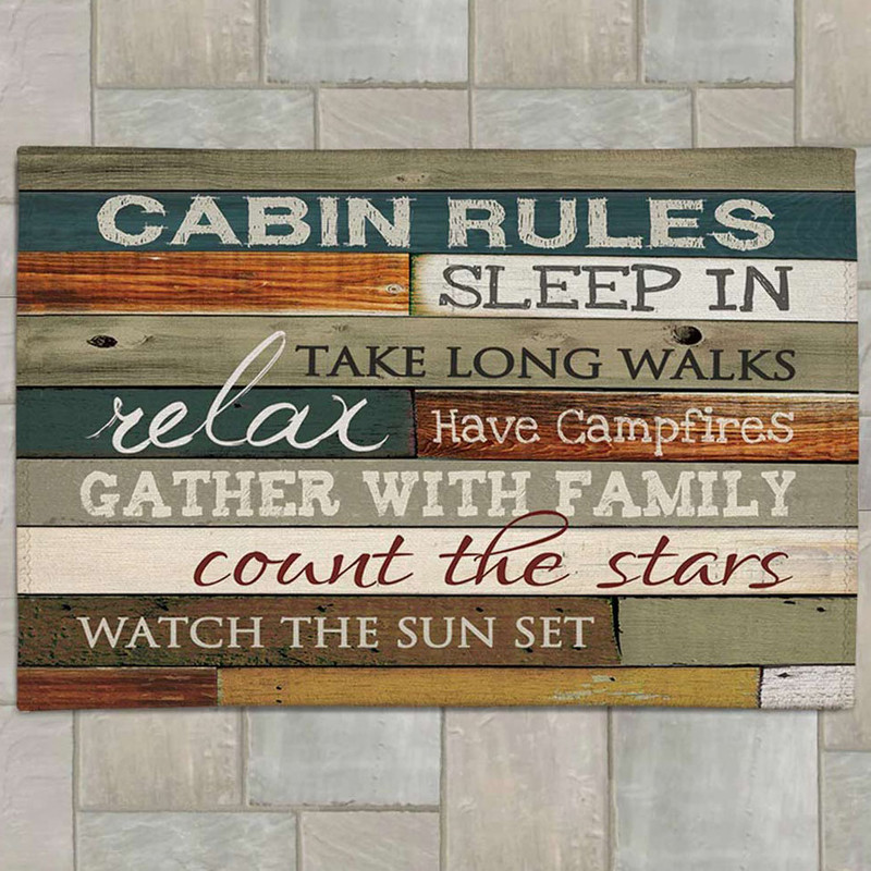 Cabin Rules Outdoor Rug - 5 x 7