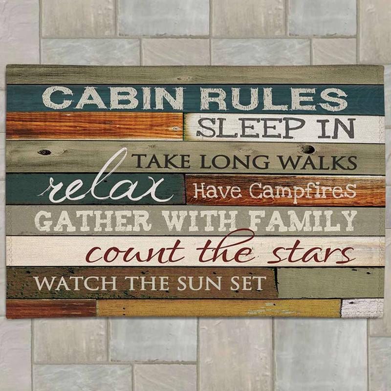 Cabin Rules Outdoor Rug - 4 x 6
