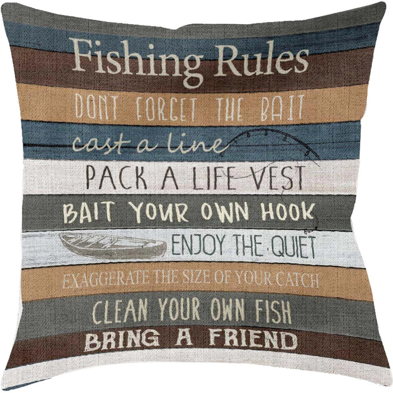 Fishing Rules Decorative Pillow