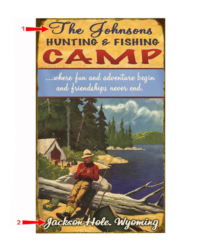 Hunting and Fishing Camp Sign