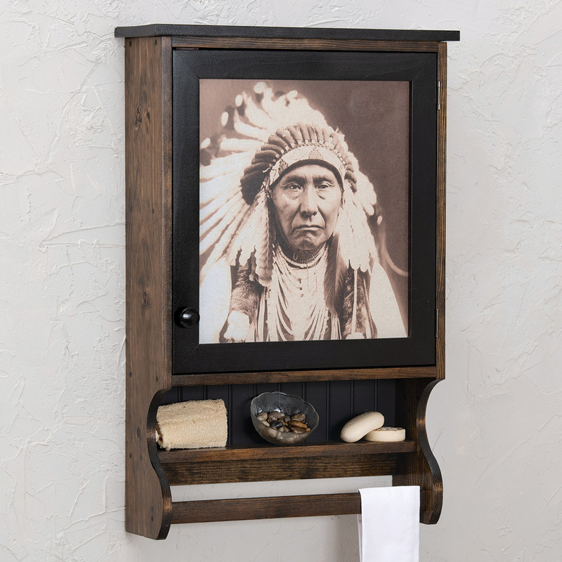 Chief Joseph Walnut-Finished Wall Cabinet