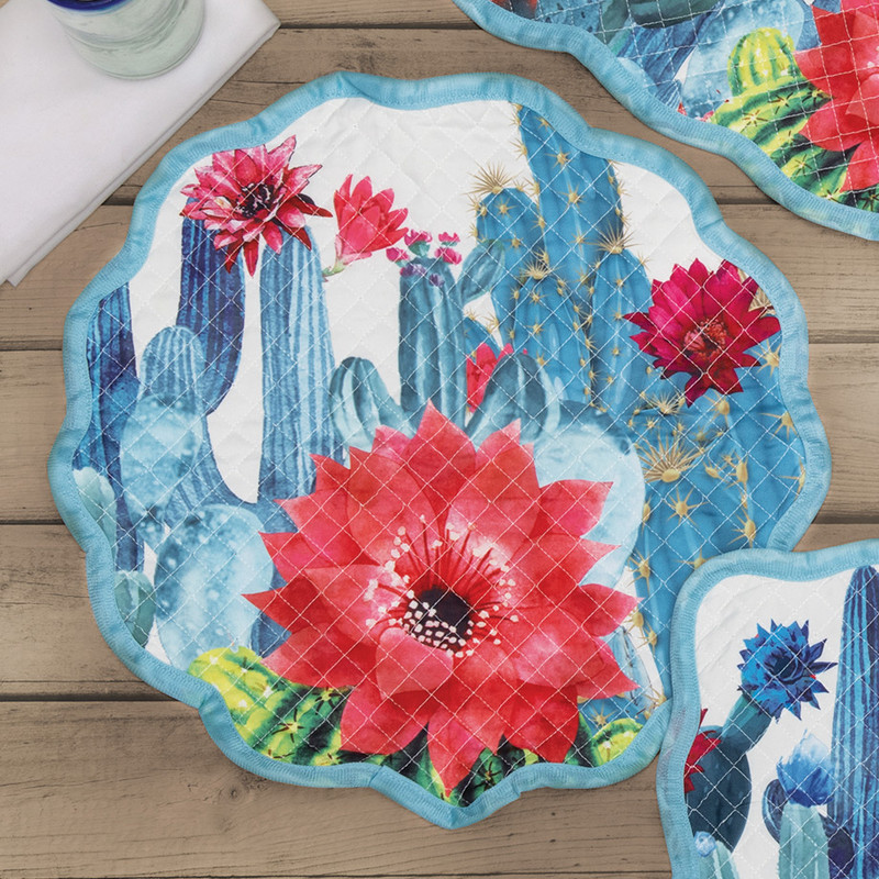 Blooming Cactus Round Placemat