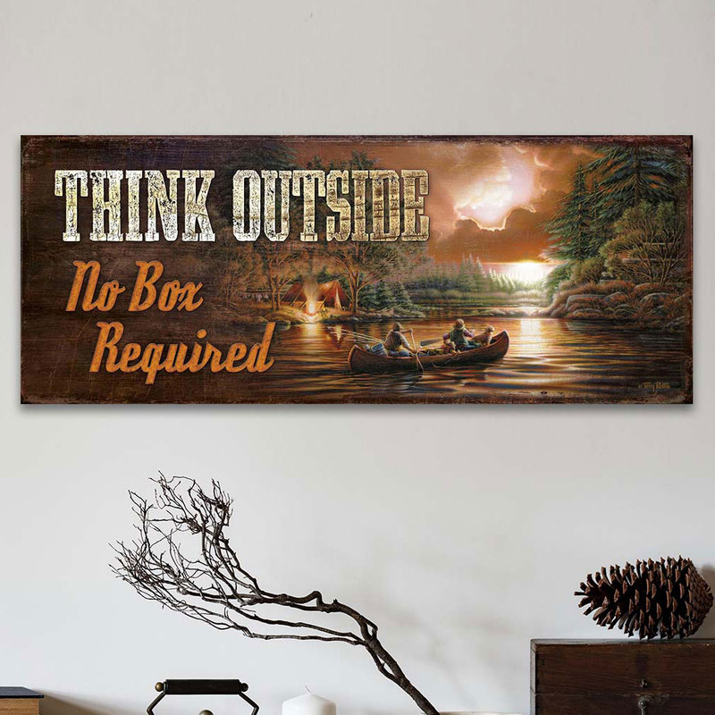 Think Outside Wood Sign