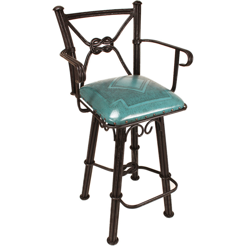 Coronado Swivel Barstool w/Arms - Diamond Teal