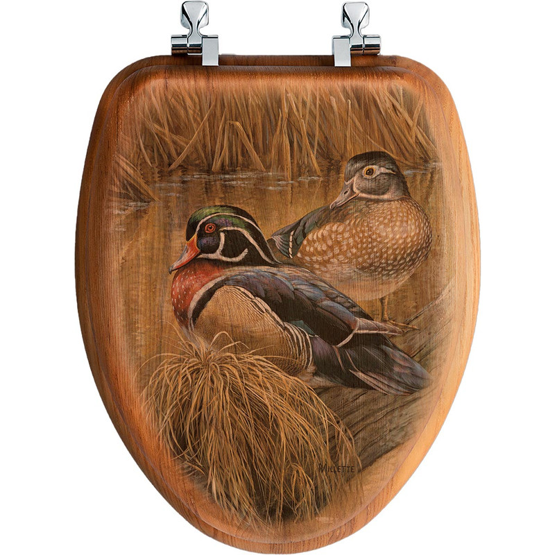 Back Waters Wood Duck Toilet Seat - Elongated