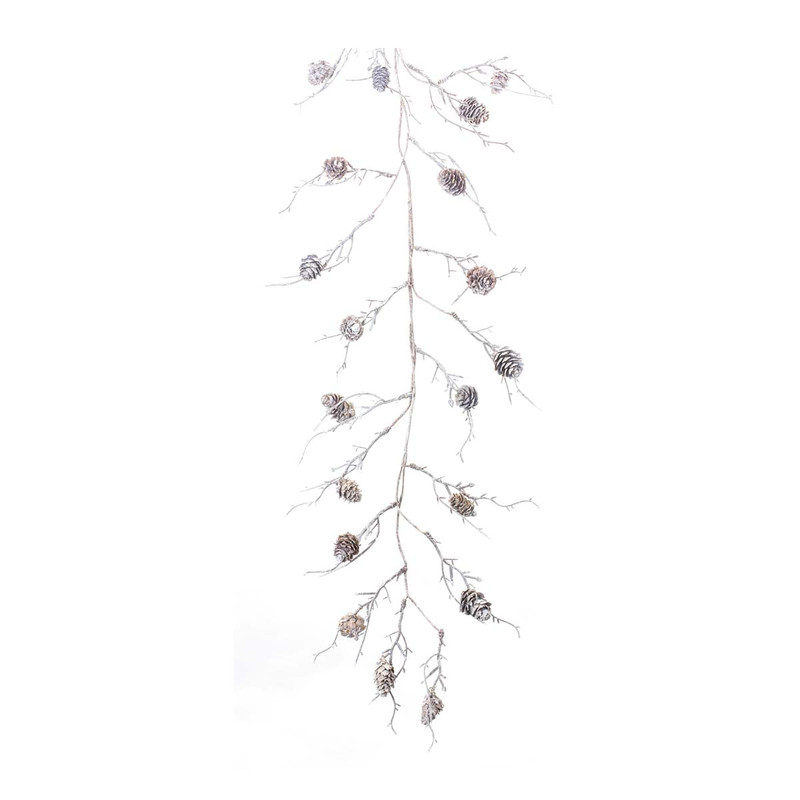 Snowy Pinecone Twig Garland - Set of 2