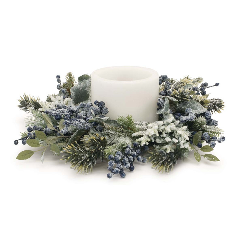 Christmas Eucalyptus Pine Berry Candle Wreath