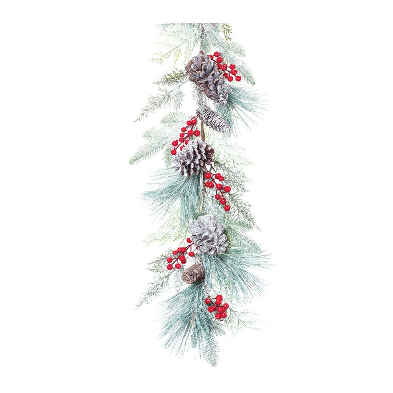 Winter Berry Frosted Pine Garland